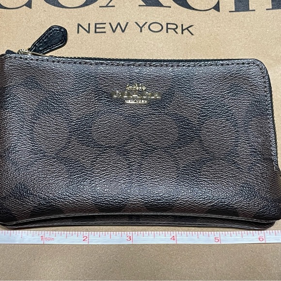 Coach Signature Double Zip Wristlet - Picture 3 of 4